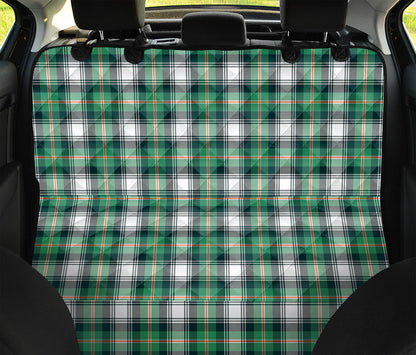 Saint Patrick's Day Tartan Pattern Print Pet Car Back Seat Cover