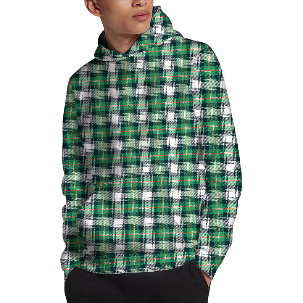 Saint Patrick's Day Tartan Pattern Print Pullover Hoodie