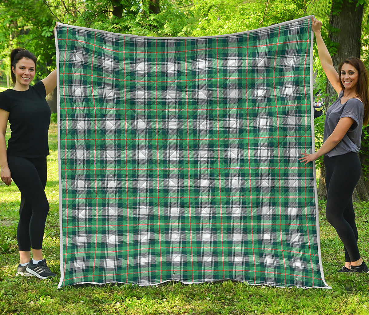 Saint Patrick's Day Tartan Pattern Print Quilt