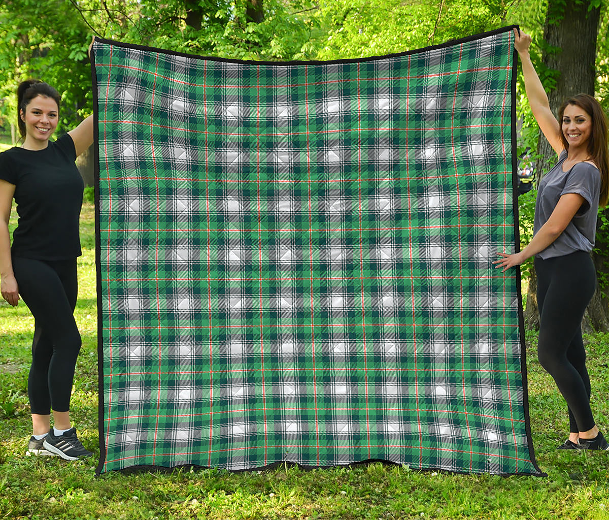 Saint Patrick's Day Tartan Pattern Print Quilt