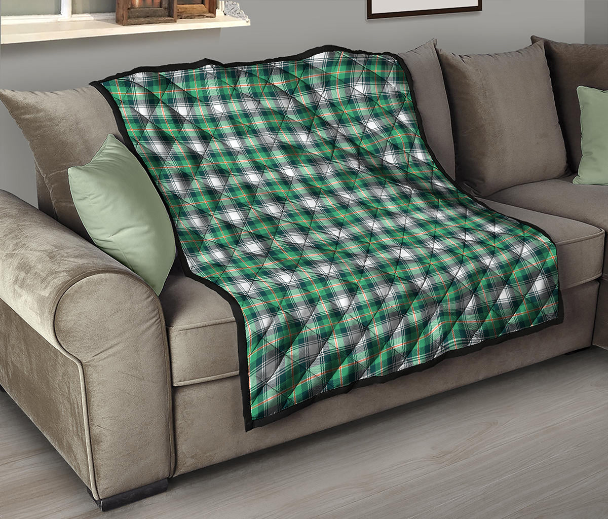 Saint Patrick's Day Tartan Pattern Print Quilt