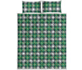 Saint Patrick's Day Tartan Pattern Print Quilt Bed Set
