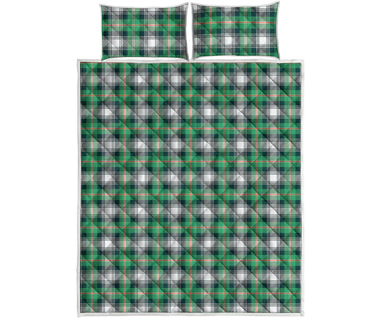 Saint Patrick's Day Tartan Pattern Print Quilt Bed Set
