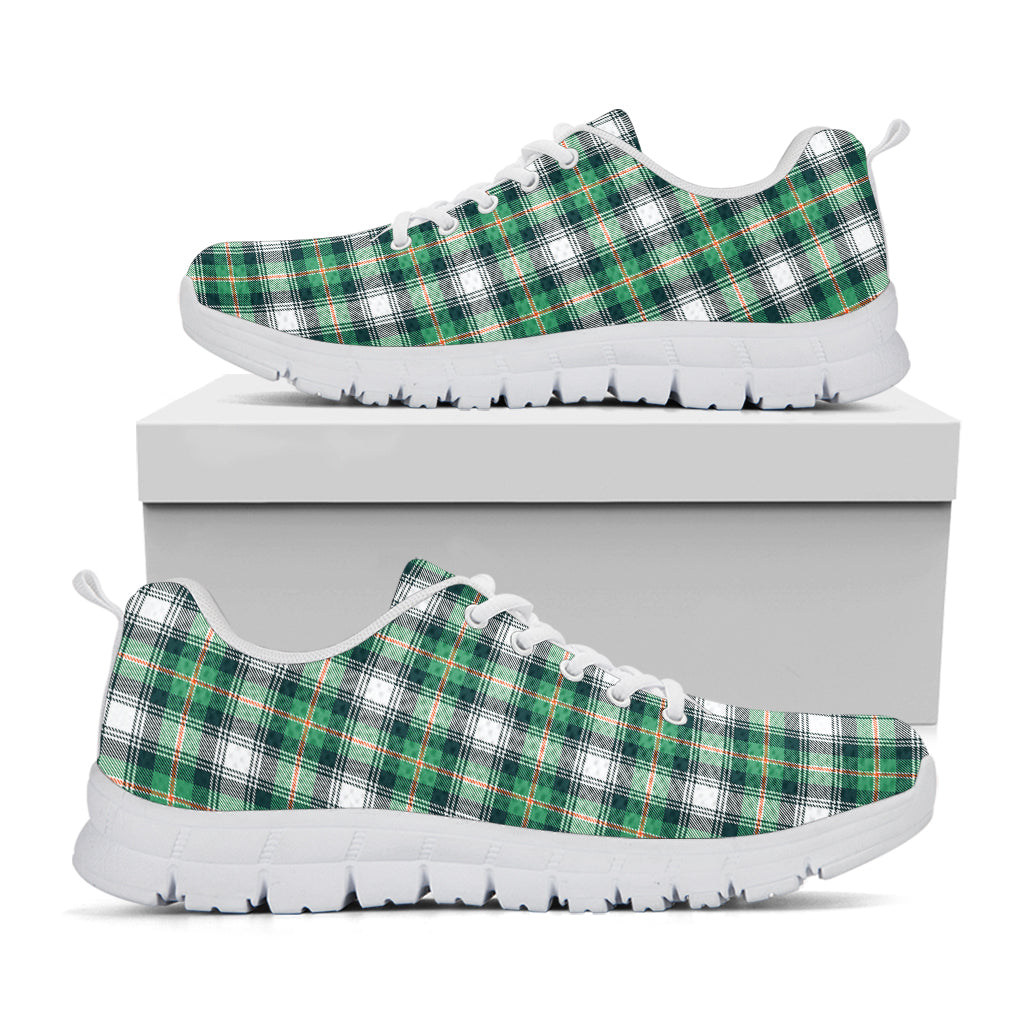 Saint Patrick's Day Tartan Pattern Print White Sneakers