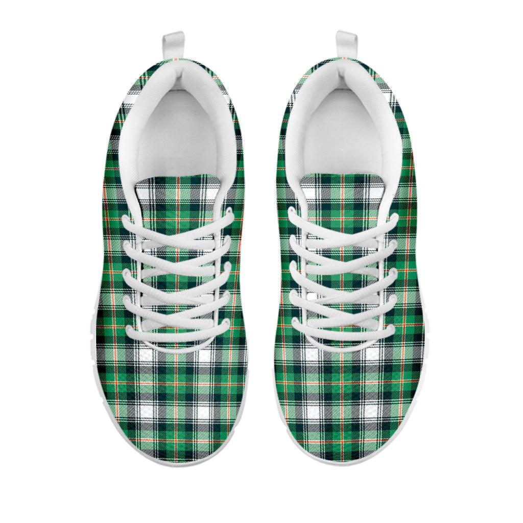 Saint Patrick's Day Tartan Pattern Print White Sneakers