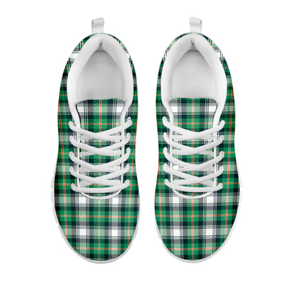 Saint Patrick's Day Tartan Pattern Print White Sneakers