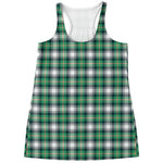 Saint Patrick's Day Tartan Pattern Print Women's Racerback Tank Top