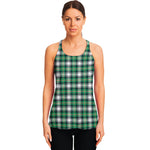 Saint Patrick's Day Tartan Pattern Print Women's Racerback Tank Top