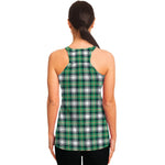 Saint Patrick's Day Tartan Pattern Print Women's Racerback Tank Top