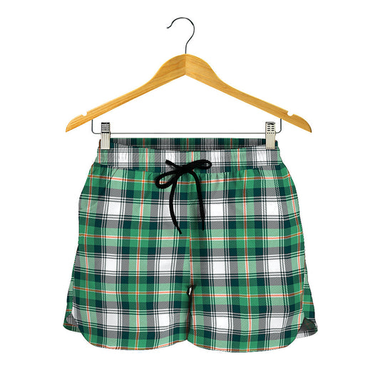 Saint Patrick's Day Tartan Pattern Print Women's Shorts
