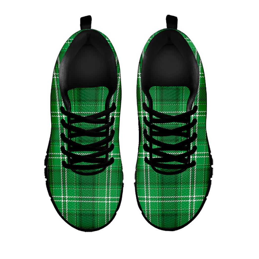 Saint Patrick's Day Tartan Print Black Sneakers