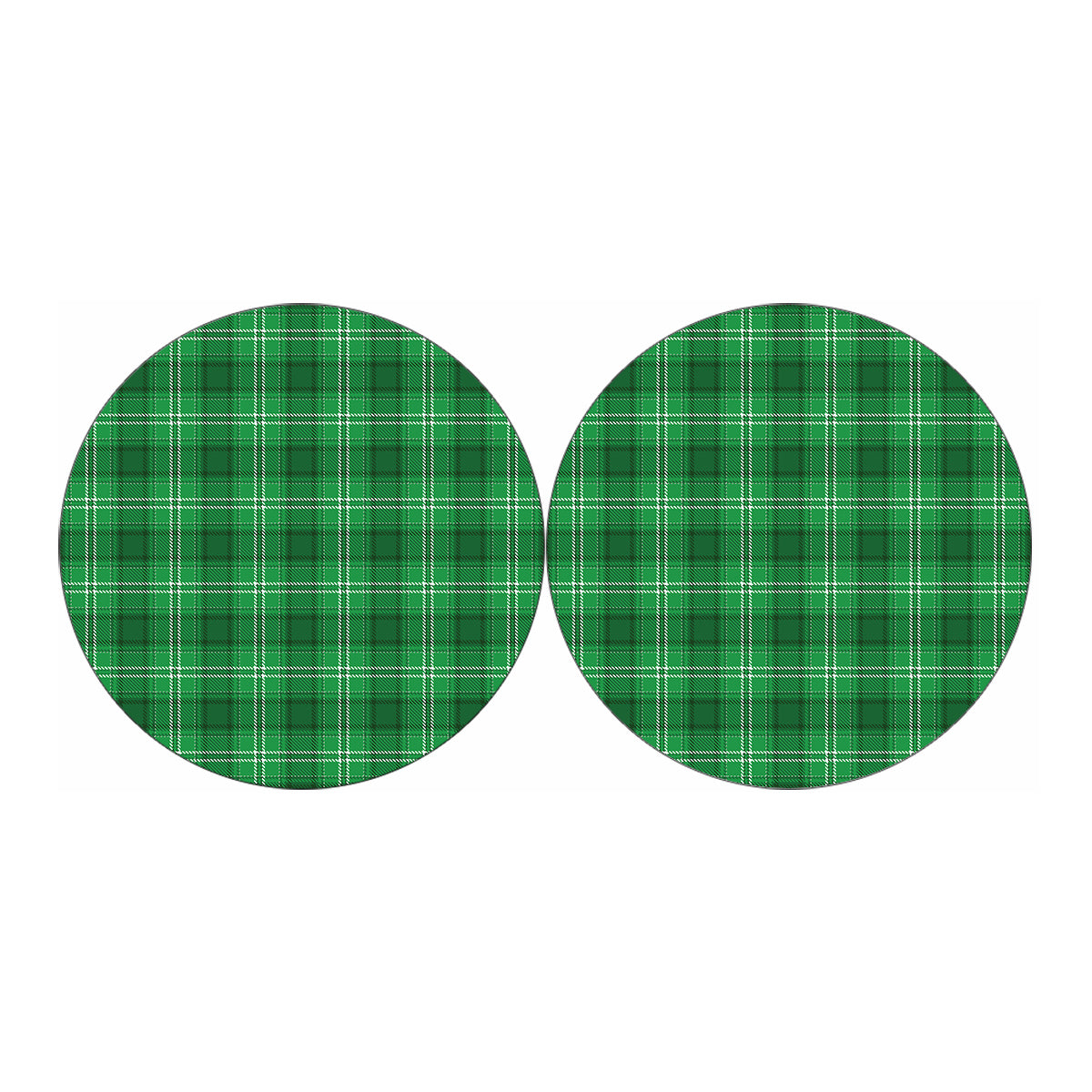 Saint Patrick's Day Tartan Print Car Coasters