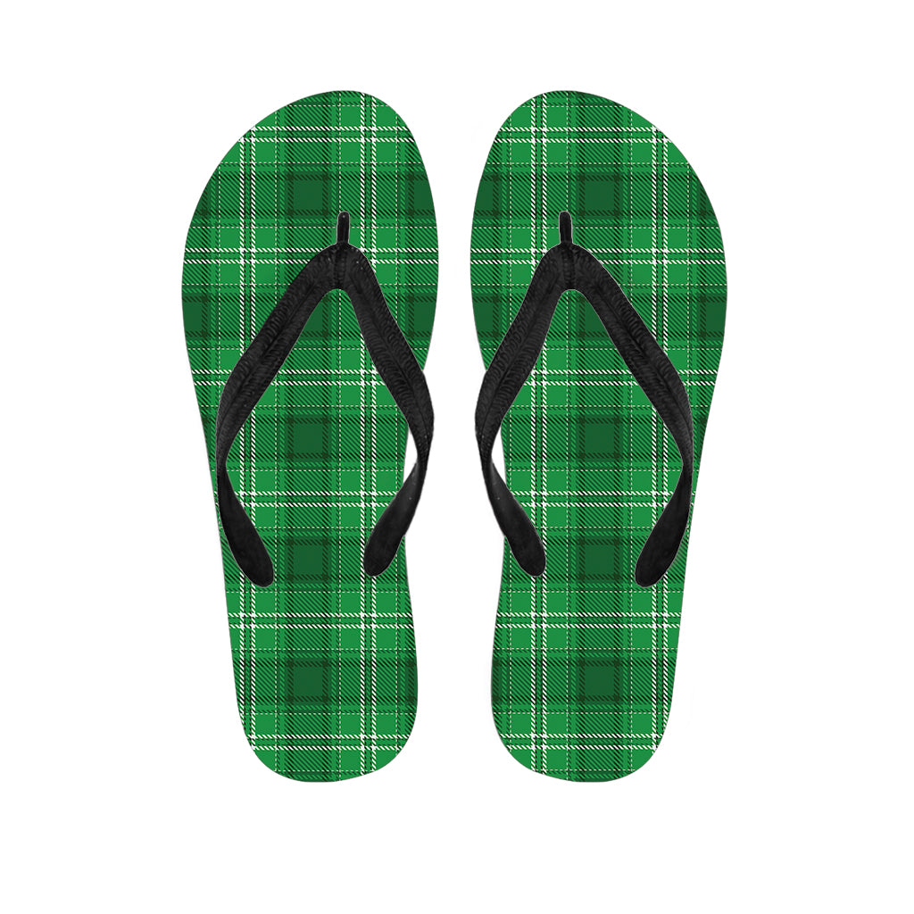 Saint Patrick's Day Tartan Print Flip Flops