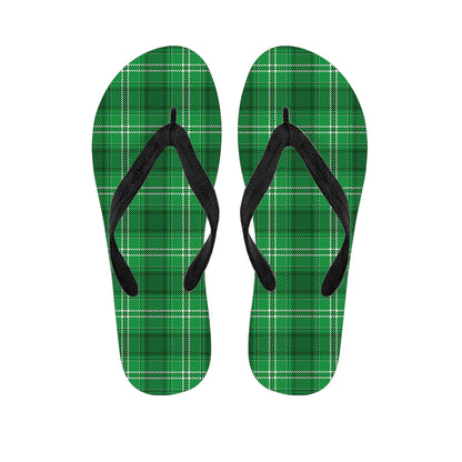 Saint Patrick's Day Tartan Print Flip Flops