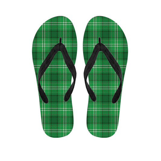 Saint Patrick's Day Tartan Print Flip Flops