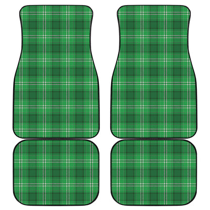 Saint Patrick's Day Tartan Print Front and Back Car Floor Mats