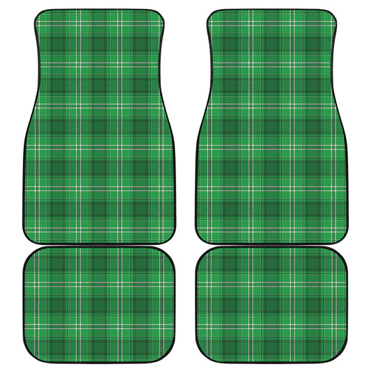 Saint Patrick's Day Tartan Print Front and Back Car Floor Mats
