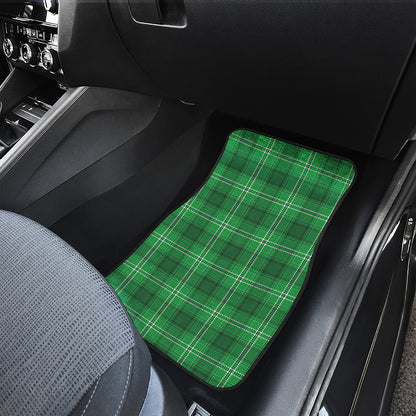 Saint Patrick's Day Tartan Print Front and Back Car Floor Mats