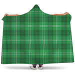 Saint Patrick's Day Tartan Print Hooded Blanket