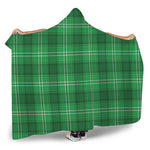 Saint Patrick's Day Tartan Print Hooded Blanket