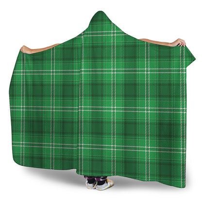 Saint Patrick's Day Tartan Print Hooded Blanket