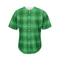 Saint Patrick's Day Tartan Print Men's Baseball Jersey