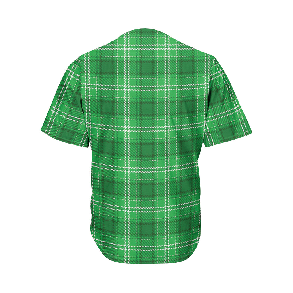 Saint Patrick's Day Tartan Print Men's Baseball Jersey