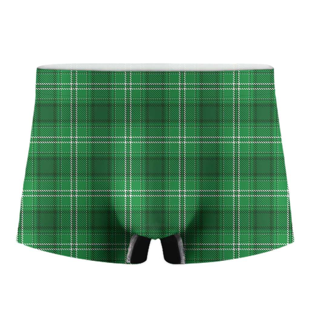Saint Patrick's Day Tartan Print Men's Boxer Briefs