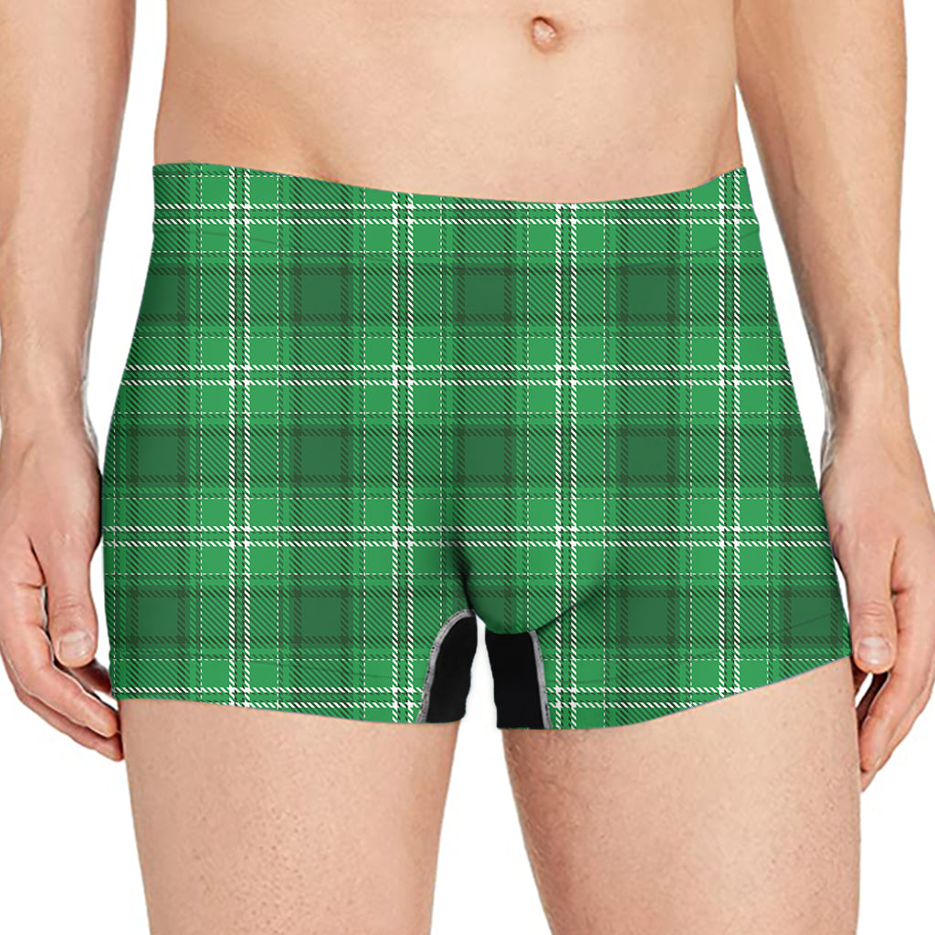 Saint Patrick's Day Tartan Print Men's Boxer Briefs