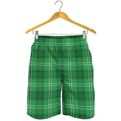 Saint Patrick's Day Tartan Print Men's Shorts