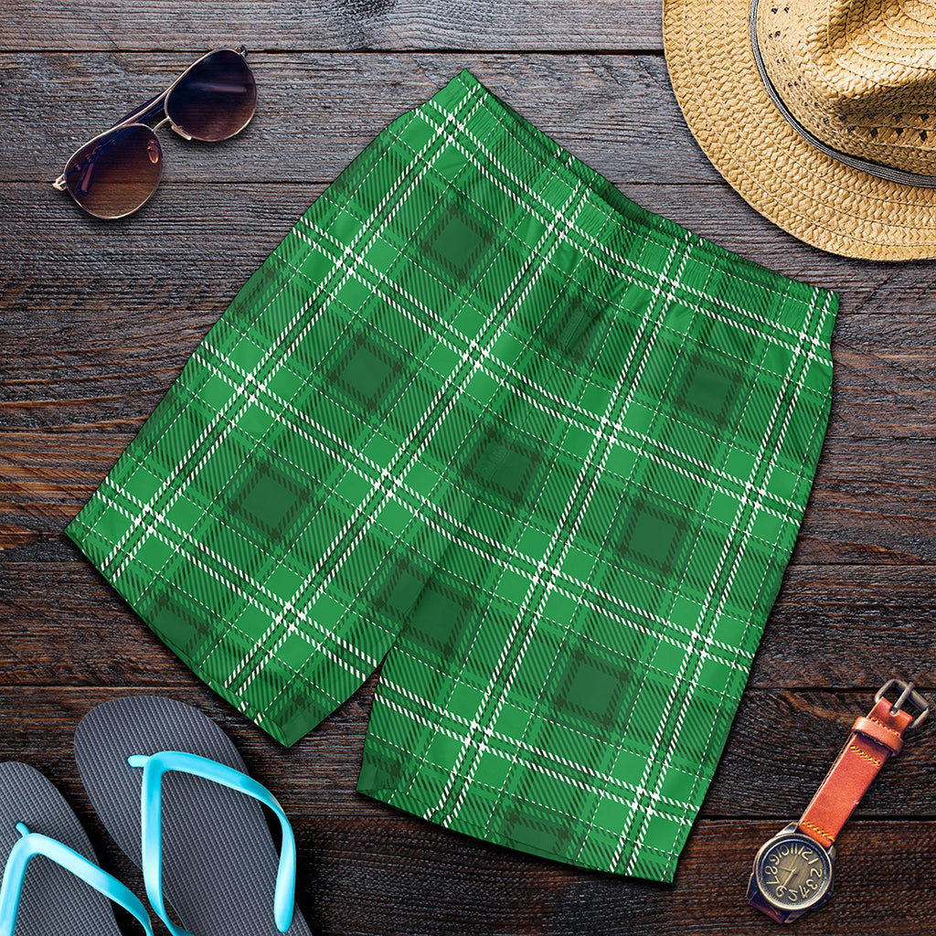 Saint Patrick's Day Tartan Print Men's Shorts