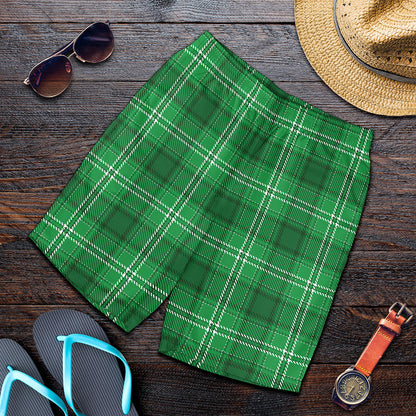 Saint Patrick's Day Tartan Print Men's Shorts