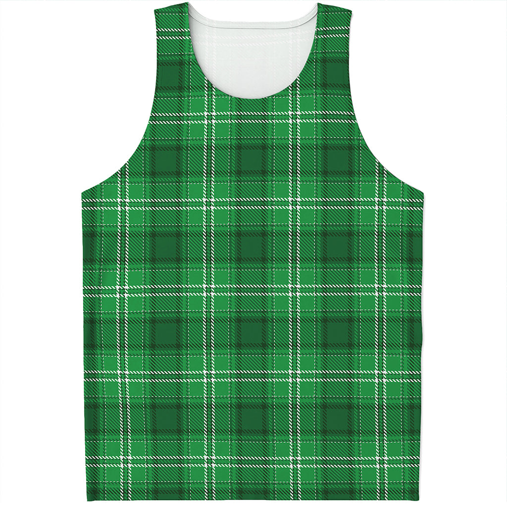 Saint Patrick's Day Tartan Print Men's Tank Top