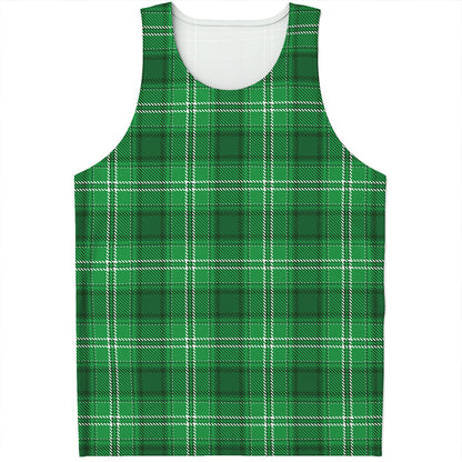 Saint Patrick's Day Tartan Print Men's Tank Top