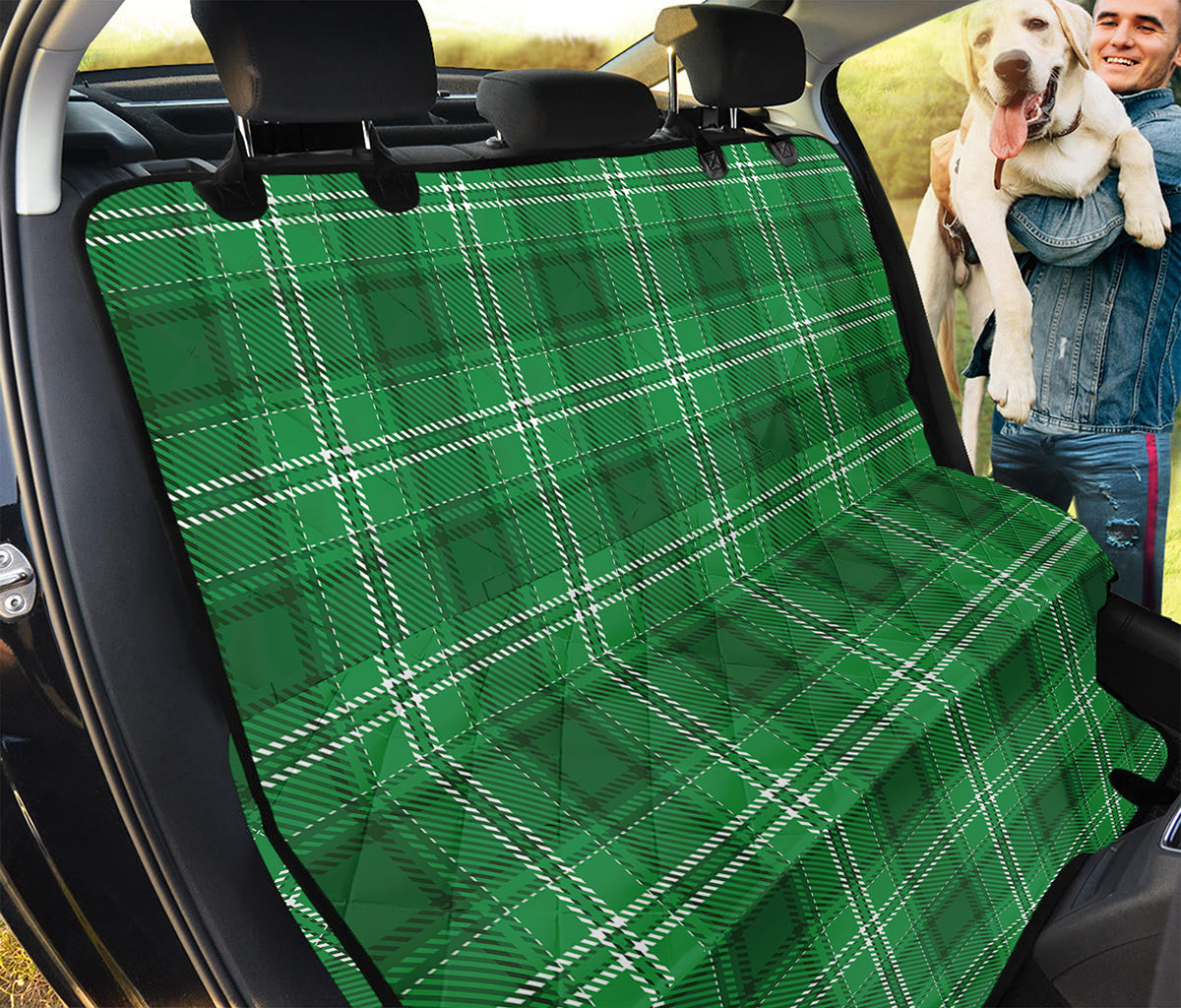Saint Patrick's Day Tartan Print Pet Car Back Seat Cover