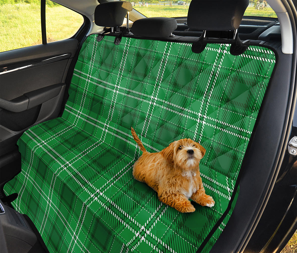 Saint Patrick's Day Tartan Print Pet Car Back Seat Cover