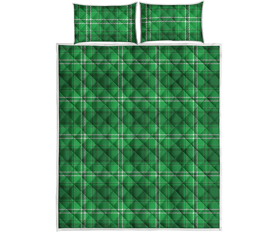Saint Patrick's Day Tartan Print Quilt Bed Set