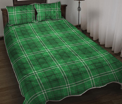 Saint Patrick's Day Tartan Print Quilt Bed Set