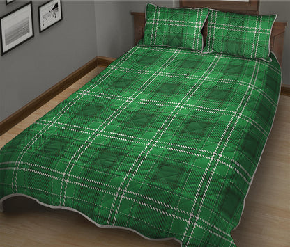 Saint Patrick's Day Tartan Print Quilt Bed Set