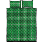 Saint Patrick's Day Tartan Print Quilt Bed Set