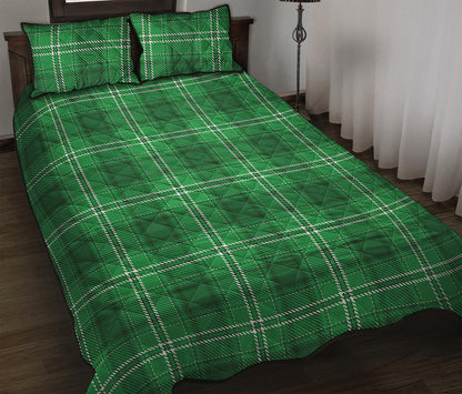 Saint Patrick's Day Tartan Print Quilt Bed Set