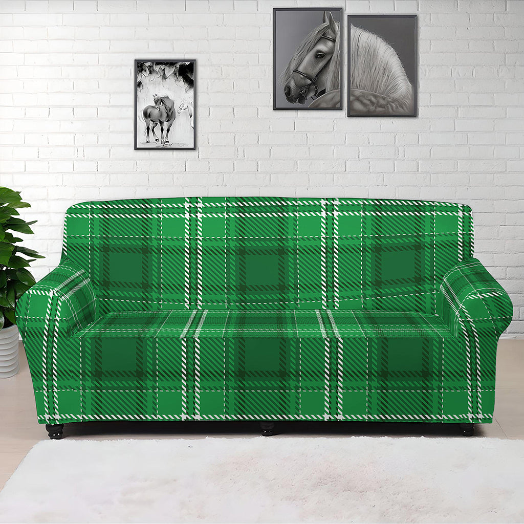 Saint Patrick's Day Tartan Print Sofa Cover