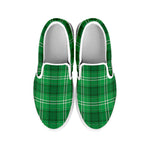 Saint Patrick's Day Tartan Print White Slip On Shoes