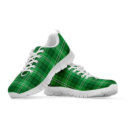 Saint Patrick's Day Tartan Print White Sneakers