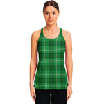Saint Patrick's Day Tartan Print Women's Racerback Tank Top