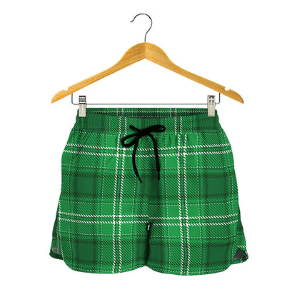 Saint Patrick's Day Tartan Print Women's Shorts