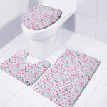 Sakura Cherry Blossom Pattern Print 3 Piece Bath Mat Set