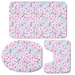 Sakura Cherry Blossom Pattern Print 3 Piece Bath Mat Set