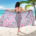 Sakura Cherry Blossom Pattern Print Beach Sarong Wrap