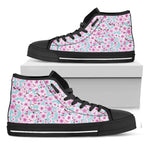 Sakura Cherry Blossom Pattern Print Black High Top Shoes